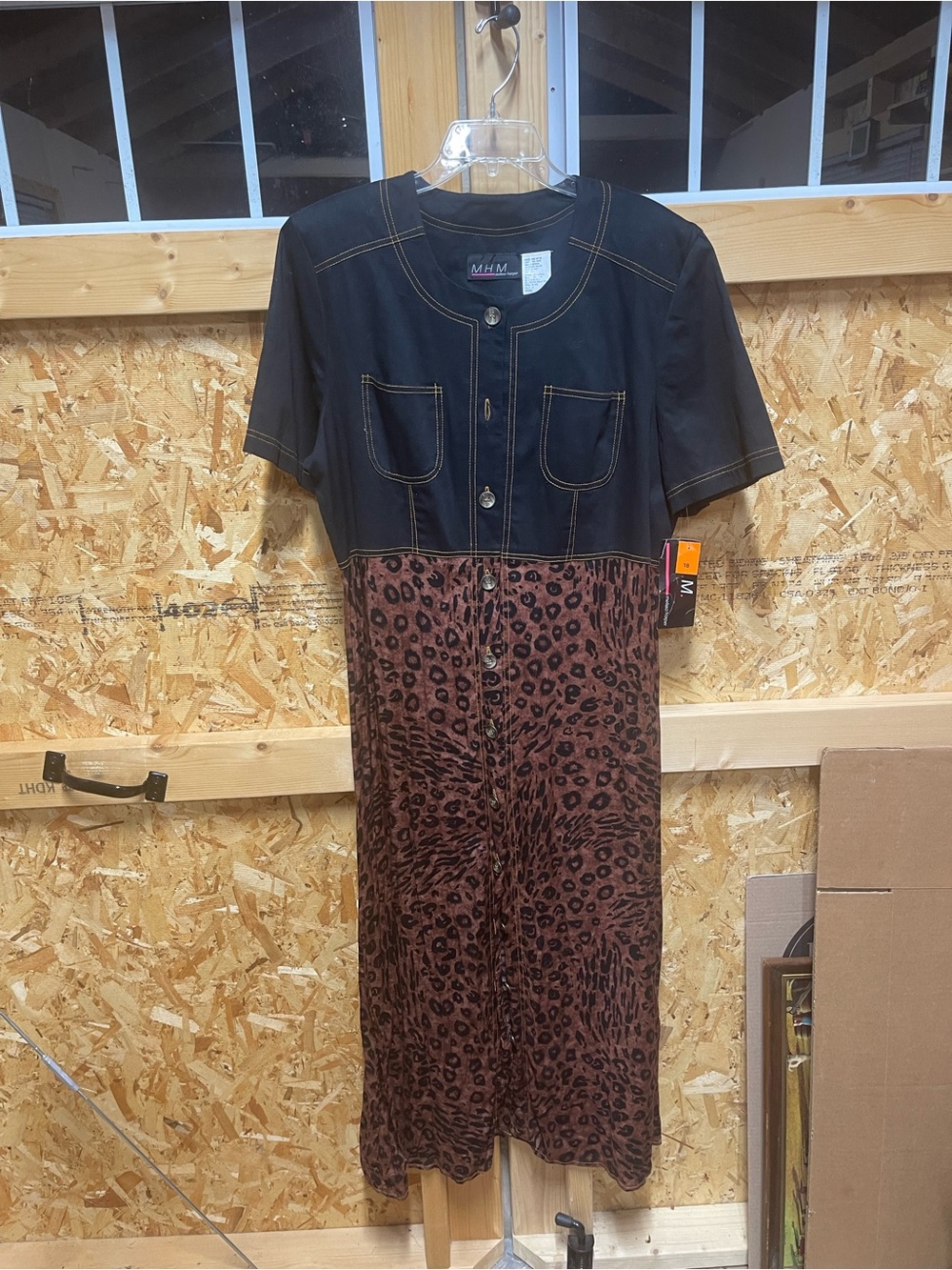New with tags MHM Women's Short Sleeve Button Down maxi Dress